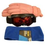 Winter Ski Gloves+Fleece Headband+Bolle Goggles