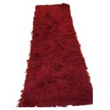 100"×32" Red Shag Runner Rug