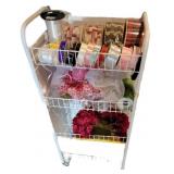 15.5x10x33in Rolling Cart and Ribbon
