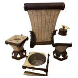 Waste Basket, Toothbrush Holder and Soap Dispenser