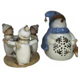 Tealite HolderSnowman and Snowmen Holding Hands