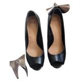 Elle Bow Back Peep Toe Stilettos