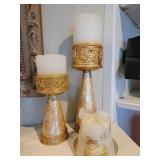 Gold toned candles