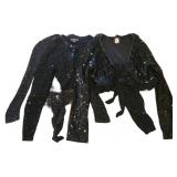 (3) Black Sparkle Crop Tops