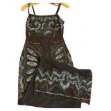 Black Sheer Mesh Dress, Beaded Sequins Stretch