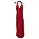 NWT, Long Red Dress with Slit, Size 6