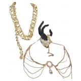 Golden Rhinestone Jewelry