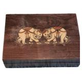 Wooden Elephant Box 7x5x2in