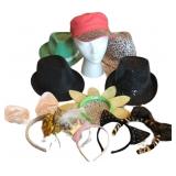 (5) Ladies Hats and (6) Costume Headbands