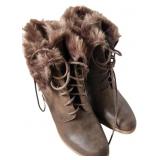 Lelia Stone Chunky Heel Boots Size 7.5