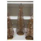 (3) Gold Christmas Trees
