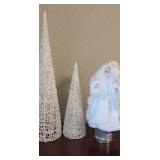 (2) White Trees + White Santa
