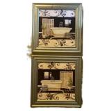(2) Bathroom Frames  15.5x15.5 in.