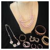 Pink and Golden Jewelry