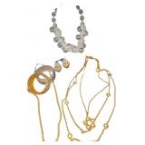 Gold and Silver Heart Earrings and Jewelry