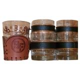 Leather adorned drinkware