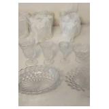 Set Of Glasses, Saucers, Dessert Cups & Candy Bowl