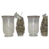 (2) Christmas Tree Candles + (2) Glass Vases