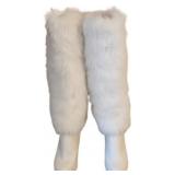 Ladies White Heeled Boots Sz 7.5