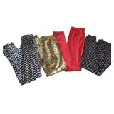 (4) Pair Red, Gold, and Black/White Polka Dot