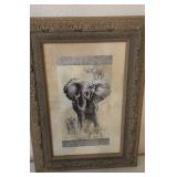 21"×15" Framed African Elephant Print