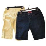 Size 4 Denim and Size 6 Yellow Bermuda Shorts
