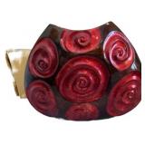 Red & Brown Glass Vase