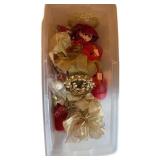 Plastic Container full of Christmas Decorations