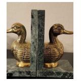 Marble & Brass Duck Book Ends