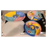 Serving items and cutting board