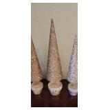 (3) Heavy Gold Trees 21.5" & 18"