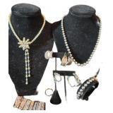 Italian Silver Hoops and Vintage Pearls