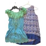 (2) Flowy Blue Tops