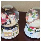 (2) Musical Snow Globes