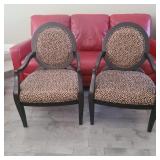 Leopard print armchairs