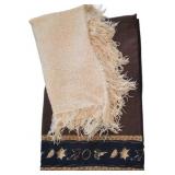 Twin/Full Cowboy Bedspread and Cream Throw