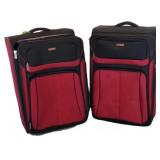 (2) Matching Full Size Red Samsonite Luggage