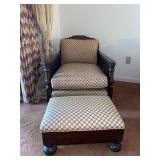 Vintage Arm Chair w/Storage Ottoman