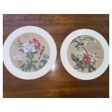 (2) Silk Art Print 12 in. Dia.