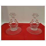 (2) Cambridge Glass Candlestick Holders