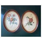 10x13 in. Oval Framed Rose Print