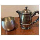 Silver Soldered 8oz Teapot & Pewter Cup