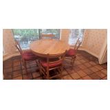 41.75"×28.75 Round Wooden Table + 4 Chairs