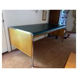 Vintage Mid-Century Green Top Desk w/ Chrome Legs