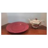 Pottery Barn 12.25" Plate; Harry & David Tea Pot