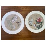 (2) Silk Art Print 12 in. Dia.