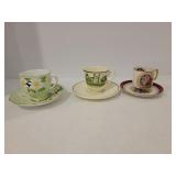 (3) Espresso Cups and Saucers