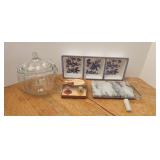 Apple Cookie Jar, Cheese Cutting Tray, Condiment