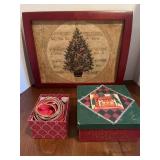 Christmas Art + Red/ Gold Ribbon + Deco Box