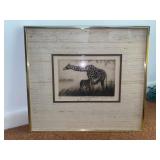 Linda Lloyd, Etching, African Children #7 Giraffe